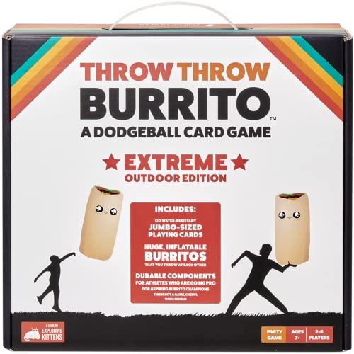 Throw Throw Burrito by Exploding Kittens: Extreme Outdoor Edition - A Dodgeball Card Game - Family-Friendly Party Card Games for Adults, Teens and Kids