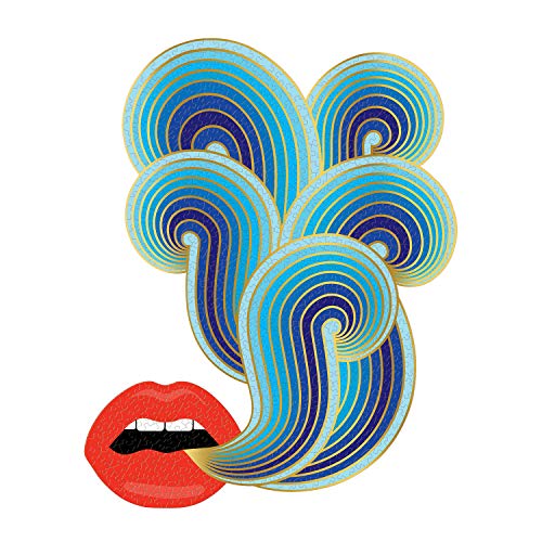 Jonathan Adler Lips Shaped Jigsaw Puzzle from Galison - Uniquely Shaped 750 Piece Jigsaw Puzzle for Adults, 21.5' x 27', Thick and Sturdy Pieces, Challenging and Fun Fun Indoor Activity