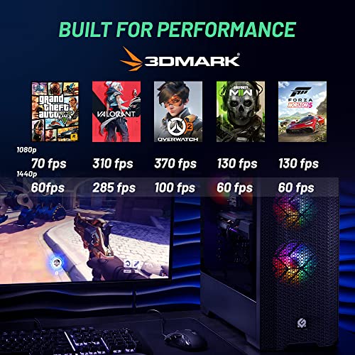 Skytech Blaze 3.0 Gaming PC Desktop – Intel Core i5 12400F 2.5 GHz, NVIDIA RTX 3060, 500GB NVME SSD, 16GB DDR4 RAM 3200, 600W Gold PSU, 11AC Wi-Fi, Windows 11 Home 64-bit