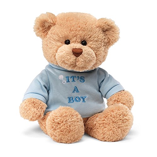 GUND It’s a Boy T-Shirt Teddy Bear Stuffed Animal Plush, Blue, 12”, Tan (15418)