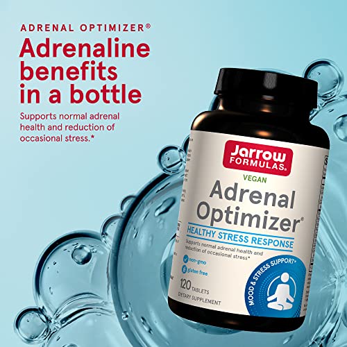 Jarrow Formulas Adrenal Optimizer - 120 Tablets - Dietary Supplement Supports Adrenal Health and Immune System - Combines 12 Nutrients and Nutraceuticals - 60 Servings (Packaging May Vary)