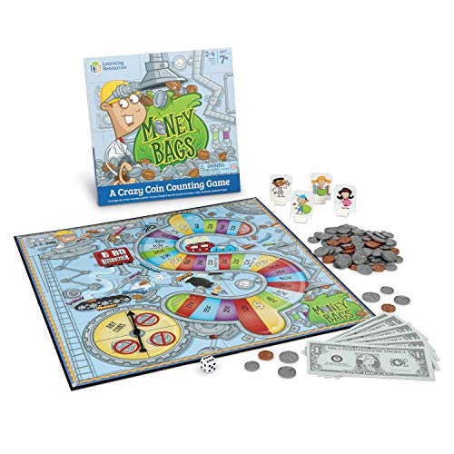 Learning Resources Money Bags Coin Value Game - Ages 7+ Fun Learning Games for Kids, Develops Math Skills and Money Recognition, Educational Games for Kids, Play Money for Kids