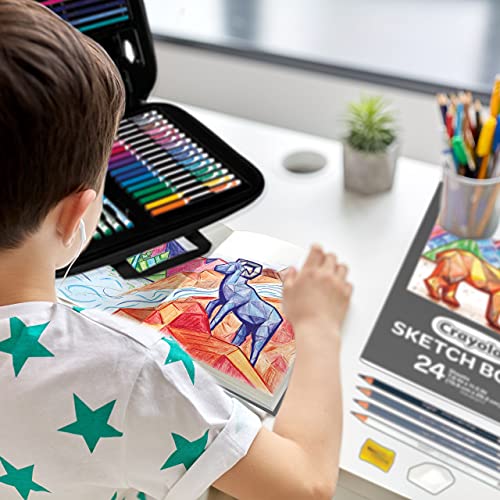 Crayola Sketch and Color (70pcs), Art Kit for Kids, Includes Coloring Kit, Art Case and Sketch Book, Gifts for Kids Ages 8+