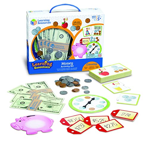Learning Resources Money Activity Set - 102 Pieces, Ages 5+ Play Money for Kids, Pretend Money for Kids, Play Money Set, Money and Banking Play Toys, Kindergartner Learning Toys