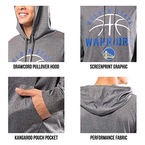 Ultra Game NBA Brooklyn Nets Mens Super Soft Lightweight Pullover Hoodie, Heather Charcoal , Large