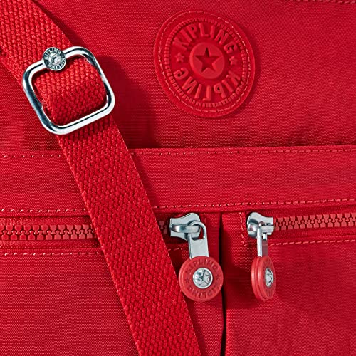 Kipling womens Women's New Angie Handbag, Lightweight Bag, Nylon Travel Crossbody Bag, Red Rouge, 10.5 L X 8 H X 2 D US