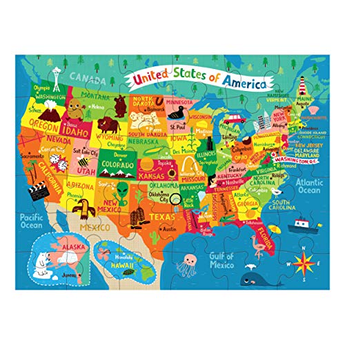 Mudpuppy Map of The U.S.A. to Go Puzzle, 36 Pieces, Ages 3+, Convenient Travel-Friendly Bag, Made with Safe, Non-Toxic Materials