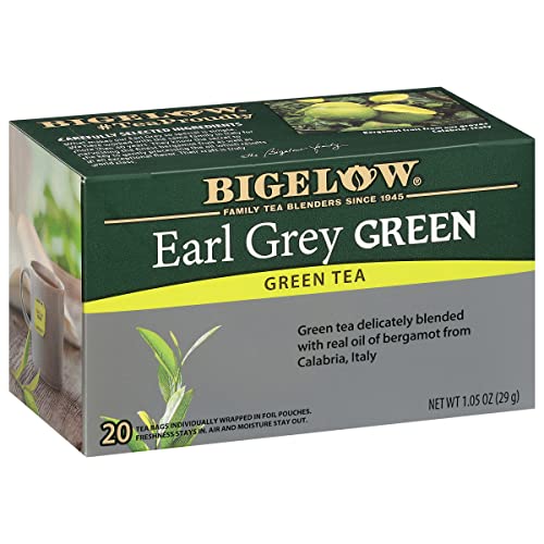 Bigelow Earl Grey Green Tea, Caffeinated, 20 Count (Pack of 6, 120 Total Tea Bags