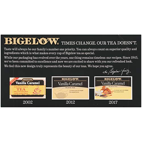 Bigelow Vanilla Caramel Black Tea, Caffeinated, 20 Count (Pack of 6), 120 Total Tea Bags