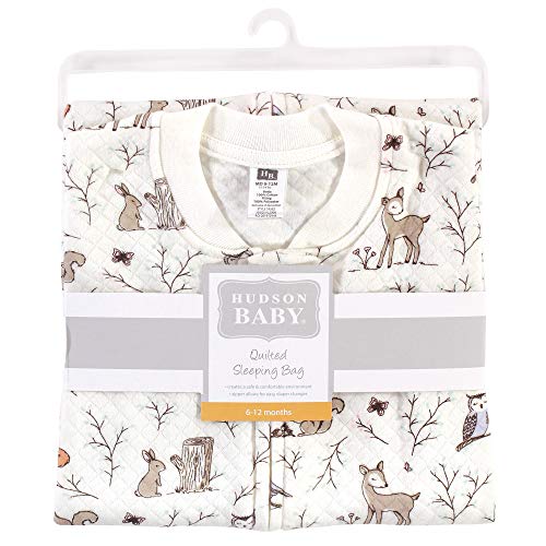 Hudson Baby Unisex Baby Premium Quilted Sleeveless Sleeping Bag and Wearable Blanket, Enchanted Forest, 12-18 Months