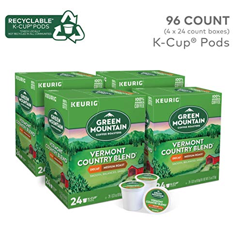 Green Mountain Coffee Roasters Vermont Country Blend Decaf, Single-Serve Keurig K-Cup Pods, Medium Roast Coffee, 96 Count