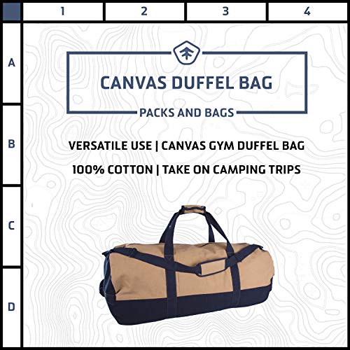STANSPORT - Two-Tone Canvas Duffle Bag With Zipper For Gym, Travel, and Storage , 18 x 36-Inch