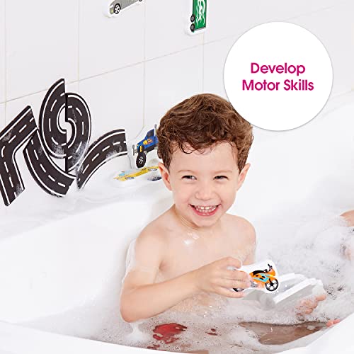 Edushape Magic Creations Foam Sticker Imaginative Bath Tub Activity Play Set, Traffic and Cars Theme