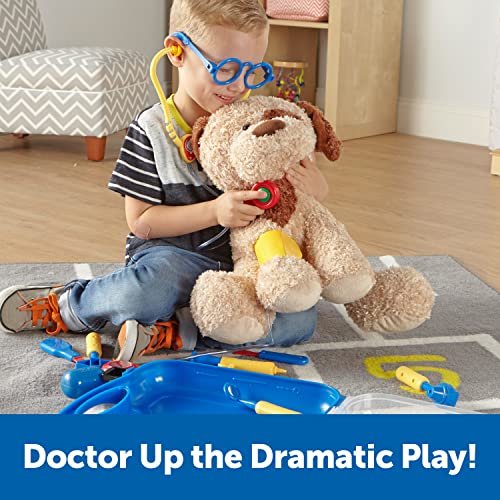 Learning Resources Pretend and Play Doctor Set Blue - 19 Pieces, Ages 3+ Doctor Kit for Kids, Toddler Doctor Kit, Toy Medical Kit, Toddler Social Emotional Learning Toys