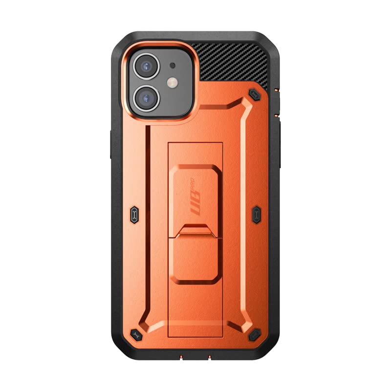 SUPCASE Unicorn Beetle Pro Series Case for iPhone 12 Mini (2020 Release) 5.4 Inch, Built-in Screen Protector Full-Body Rugged Holster Case (Orange)