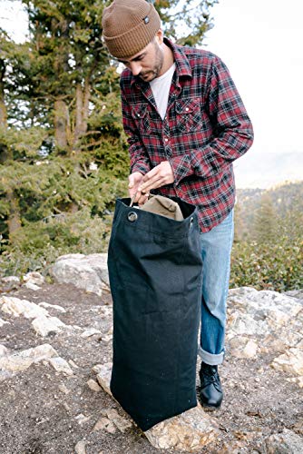 STANSPORT - Cotton Canvas Duffel Bag With Shoulder Strap For Travel and Storage Black, 36' X 10' X 10'