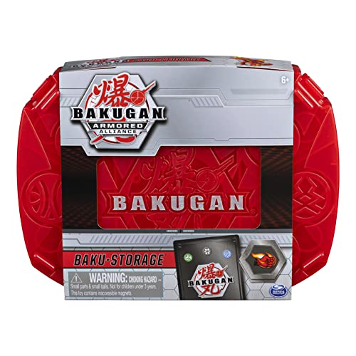 Bakugan, Baku-Storage Case With Dragonoid Collectible Action Figure And Trading Card, Red