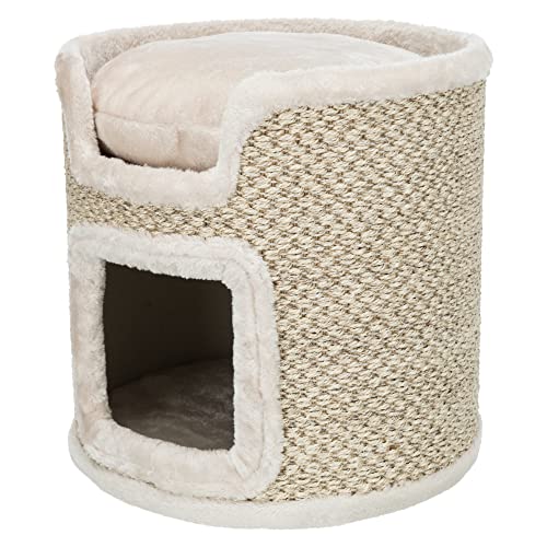 TRIXIE Ria Cat Condo with Padded Cushion on Top, Sisal Scratching Surface
