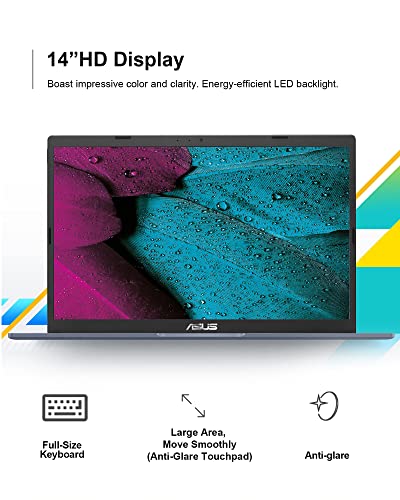 ASUS 2023 Newest Vivobook 14 Laptop, 14' HD Display, 8GB RAM, 256GB PCIe SSD, AMD Ryzen 3 3250U Processor, Up to 3.5GHz, Wi-Fi, HDMI, Windows 11 in S Mode, Light and Thin, Grey