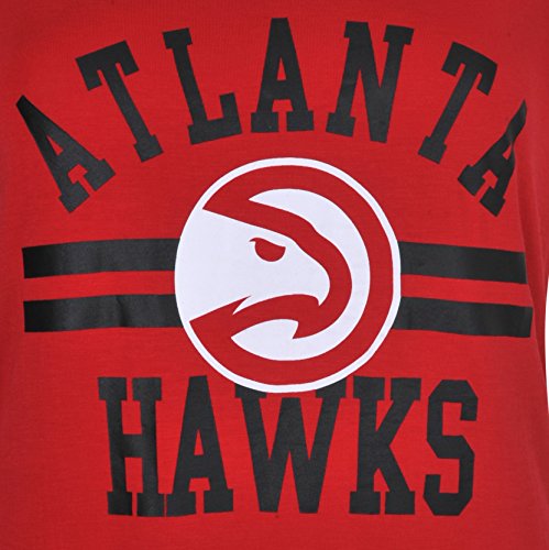 Ultra Game NBA Atlanta Hawks Womens Box Out Varsity Stripe Tee Shirt, Team Color, Medium