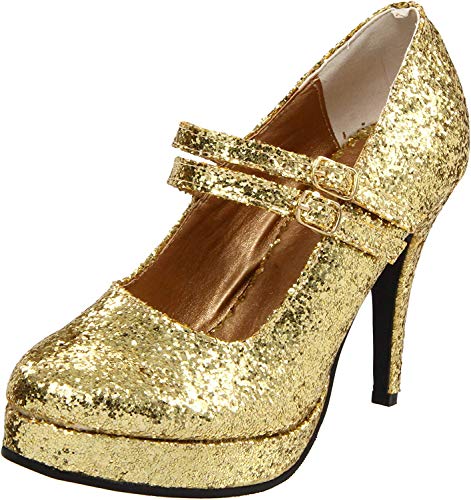 Ellie Shoes Women's 421-Jane-G Maryjane Pump,Gold Glitter,5 M US