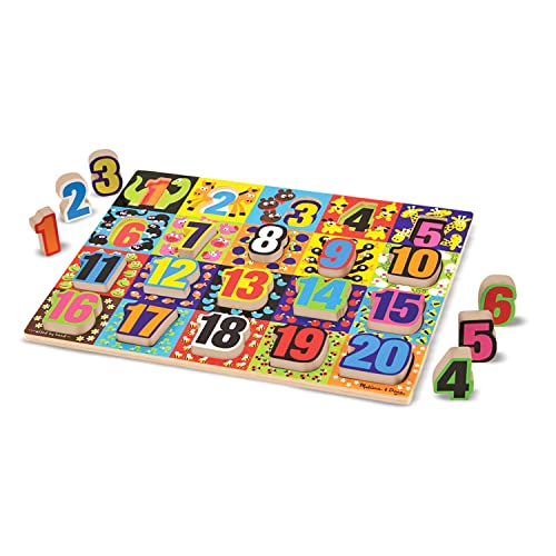 Melissa and Doug Jumbo Numbers Wooden Chunky Puzzle (20 pcs)