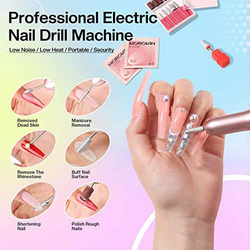 Morovan Dip Powder Nail Kit Starter - 18 Dip Powder Colors Green Blue Glitter Nail Dip Powder Kit with UV Lamp and Electric Nail Drill Dip Nails Powder Starter Kit for Nail Lovers DIY Nails Art Salon