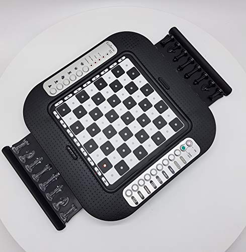 Lexibook Chessman® FX, Electronic Chess Game with Tactile Keyboard and Light and Sound Effects, 32 Pieces, 64 Levels of Difficulty, Family Board Game, Black/Grey, CG1335