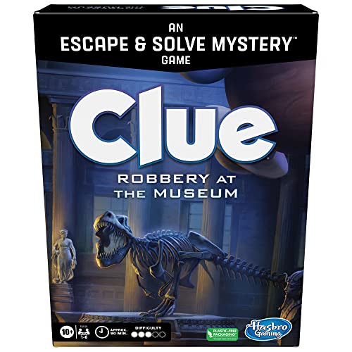 Clue Robbery at the Museum, Escape Room andMurder Mystery Games, Cooperative Family Board Game, Ages 10 and up, 1-6 Players
