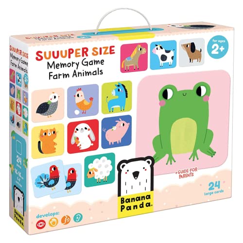 Banana Panda - Suuuper Size Memory Game Farm Animals - Educational Matching Activity for Kids Ages 2 Years +