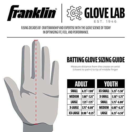 Franklin Sports MLB Digitek Baseball Batting Gloves - Gray/White/Black Digi - Youth Small