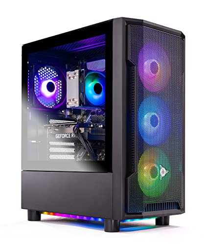 Skytech Shadow Gaming PC Desktop – AMD Ryzen 7 5700X 3.4 GHz, NVIDIA RTX 3060, 1TB NVME SSD, 16GB DDR4 RAM 3200, 600W Gold PSU, 11AC Wi-Fi, Windows 11 Home 64-bit