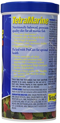 TetraMarine Saltwater Flakes 5.65 Ounces, Balanced Diet For All Marine Fish