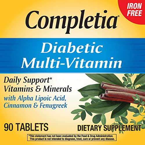 Nature's Way Completia Diabetic Multivitamin, High Potency B-Vitamins. 90 Tablets