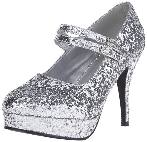 Ellie Shoes Women's 421-Jane-G Maryjane Pump,Silver Glitter,7 M US