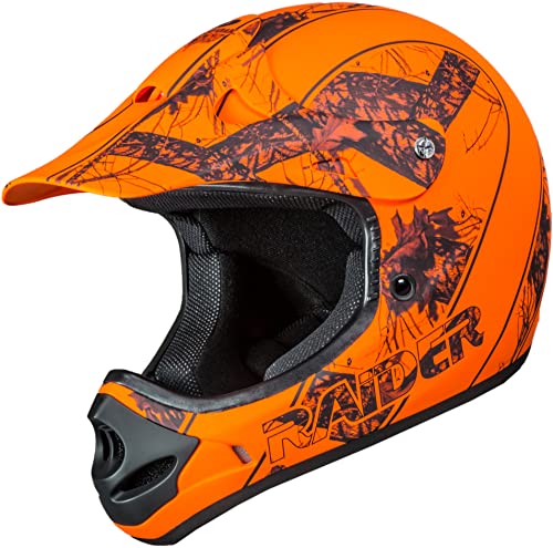 Raider 24-630MOB-17 Ambush Mossy Oak Blaze Orange Break-Up Infinity Camo XX-Large Adult MX Off-Road Helmet