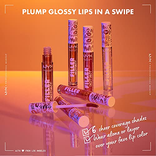 NYX PROFESSIONAL MAKEUP Filler Instinct Plumping Lip Polish, Lip Plumper Gloss - Cheap Fills (Bronze Gold)