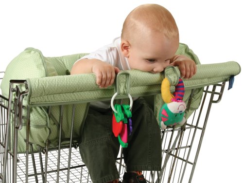 Leachco Prop 'R Shopper Shopping Cart Cover, Green Pin Dot