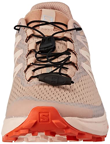 Salomon Sense Ride 4 Running Shoes for Women Trail, Sirocco/Peachy Keen/Red Orange, 10