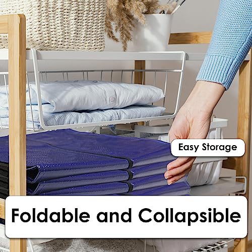 Innovative Haus Extra Large Heavy Duty Blue Moving Bag with Zipper and Strong Handles. Durable Backpack Straps On the Bottom. Space Saving Design Folds Flat for Easy Storage. Perfect for College Dorm Rooms. Great Alternative to Moving Box. 4 Pack