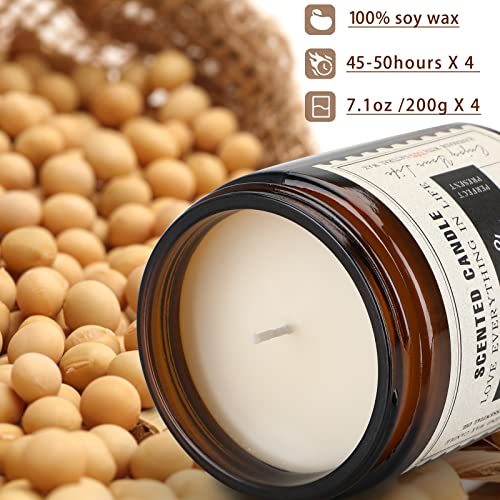 Candles for Home Scented,Scented Candles 4 Pack Natural Soy Relaxing Candle Set,Lavender Candles for Cleansing House,Women Gifts for Christmas,Birthday Candles,Valentine's Day,Mother's Day Gift