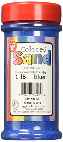 Hygloss Products Colored Play Sand - Assorted Colorful Craft Art Bucket O' Sand, Blue, 1 lb