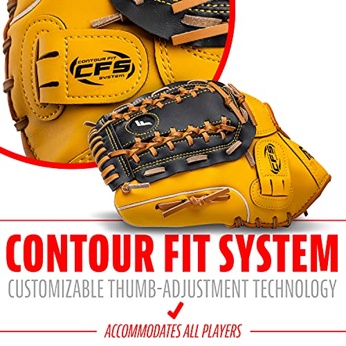 Franklin Sports Baseball and Softball Glove - Field Master - Baseball and Softball Mitt Tan, 12'