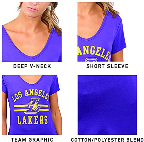 Ultra Game -NBA Toronto Raptors Womens Box Out Varsity Stripe Tee Shirt, Team Color, X-Large