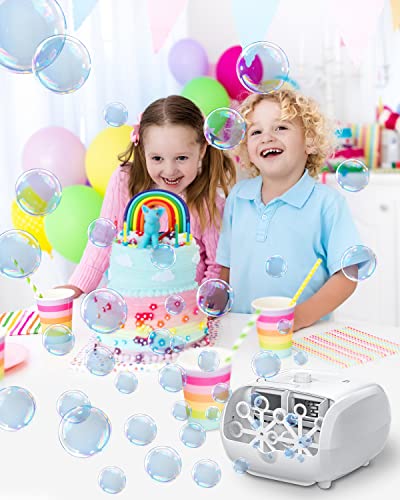 Bubble Machine - 16 Wands 8000+ Bubbles/min Bubble Machine for Kids and Toddlers - 14.2oz Large Capacity Bubble Blower - Automatic Bubble Maker - Bubble Toys for Parties, Wedding, Birthday