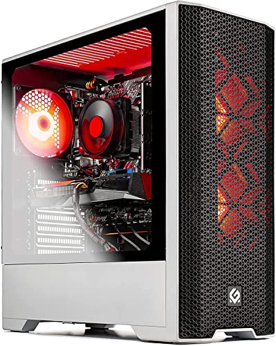 SkyTech Blaze 3.0 Gaming Computer PC Desktop - Intel i3-10100F, GTX 1650, 500GB SSD, 8GB DDR4 3000, RGB Fans, AC WiFi, Windows 10 Home 64-bit, White