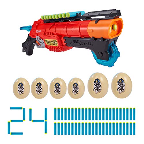 X-Shot Dino Attack Claw Hunter Foam Dart Blaster (24 Darts, 4 Eggs) by ZURU Easy Reload, XShot Toy Blasters, Dinosaur Themed Shooting Darts Toys for Kids and Teens