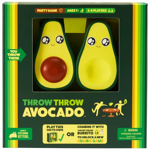 Throw Throw Avocado by Exploding Kittens - A Dodgeball Card Game Sequel and Expansion Set - Family-Friendly Party Games - Card Games for Adults, Teens and Kids - 2-6 Players