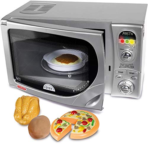 Casdon DeLonghi Microwave | Toy Replica Of DeLonghi’s ‘Infinito’ Microwave For Children Aged 3+ | Featuring Flashing LED’s, Sounds and More! , Grey