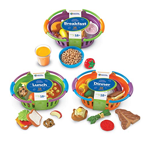 Learning Resources New Sprouts Bundle of Breakfast, Lunch and Dinner - 3 Sets, Ages 18+ months Toddler Pretend Play Food, Educational Toys for Toddlers, Supermarket Toys